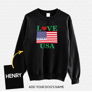 Personalized Dog Gift Idea - Love The USA For Dog Lovers - Standard Crew Neck Sweatshirt